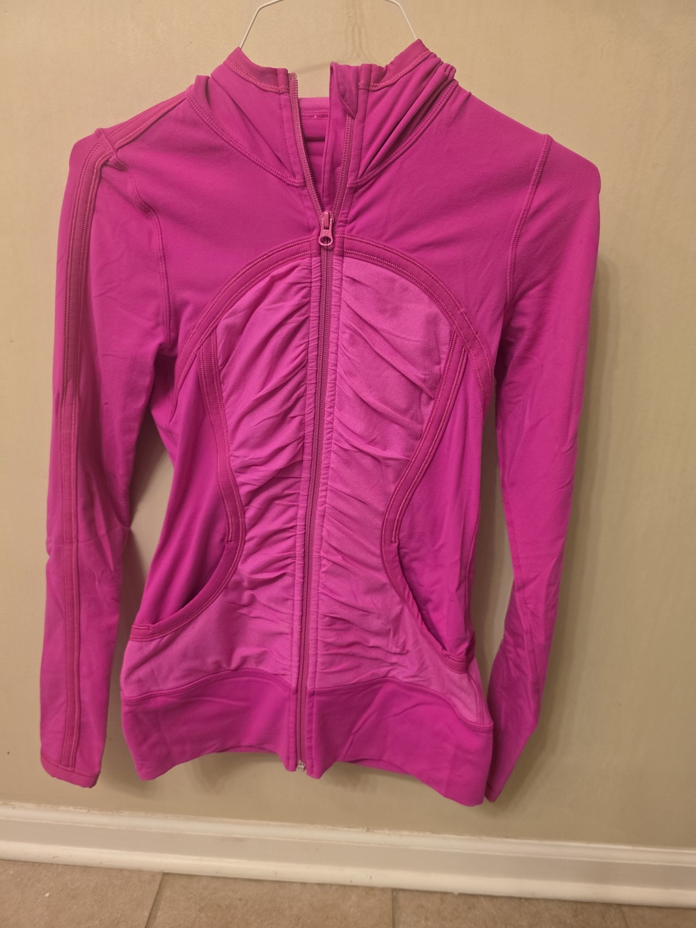 lululemon athletica Bright Pink Ruched Zip-Up Jacket